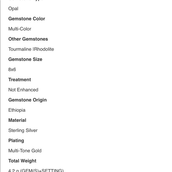 Genuine , Natural Fiery Opal & Pink Tourmalines Ring - Picture 9 of 14